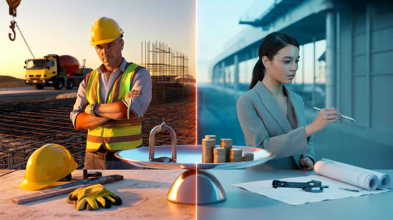 Comparativa de salarios: albañiles vs ingenieros — ¿quién gana realmente?