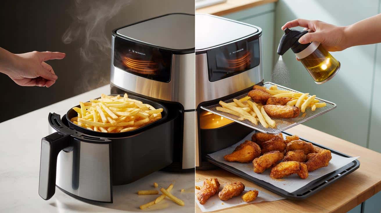 Freidora de aire: ¿cometes estos 3 errores que dejan tus patatas blandas y tus alitas tristes?