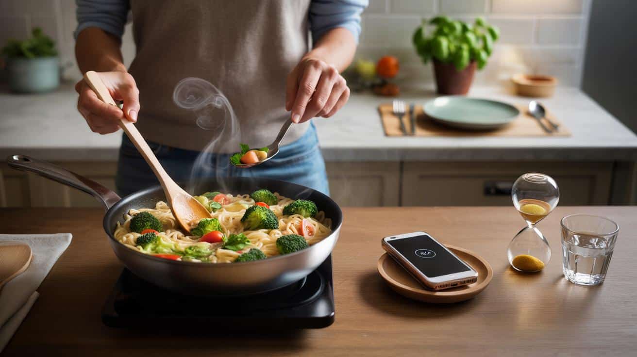 Si cenas en 25 minutos sin móvil, tu ansiedad baja: lo que miles notan al cocinar despacio en casa