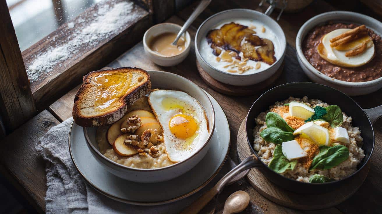 Si te despiertas tiritando: siete desayunos calientes con avena y huevos que te cambian la mañana