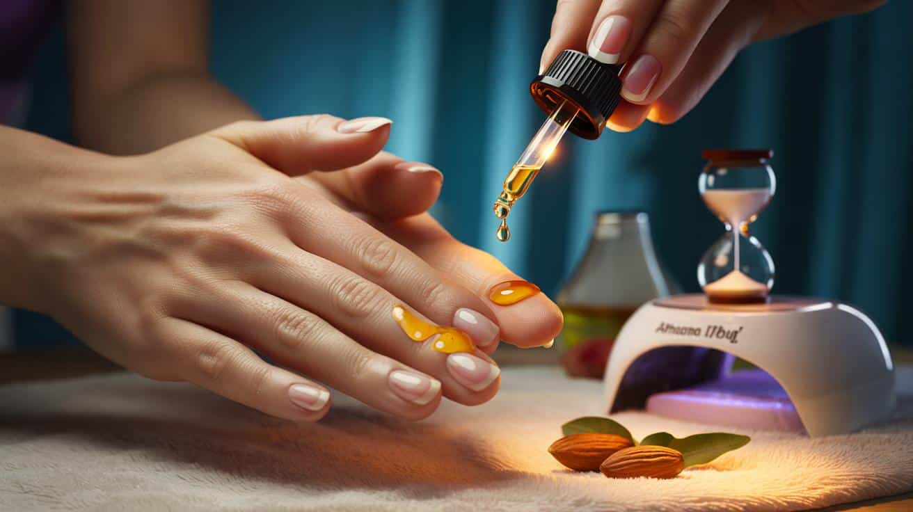 Si tus uñas se rompen con el gel, prueba esto: 3 gotas de aceite de almendras y 60 segundos al día