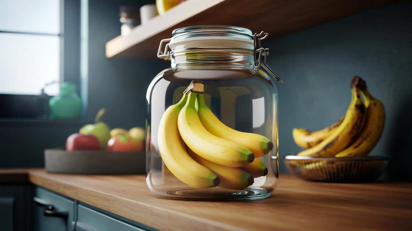 ¿Tú también tiras plátanos cada semana? tarro de vidrio: hasta 16 días sin negro en los tuyos